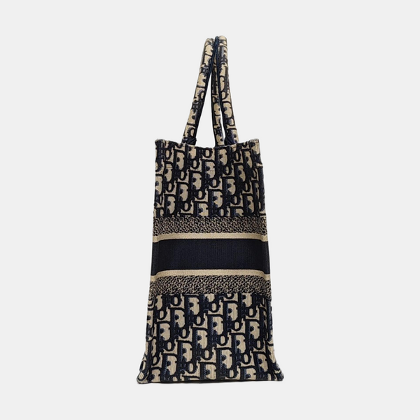 Book Tote Medium Oblique Canvas Blue