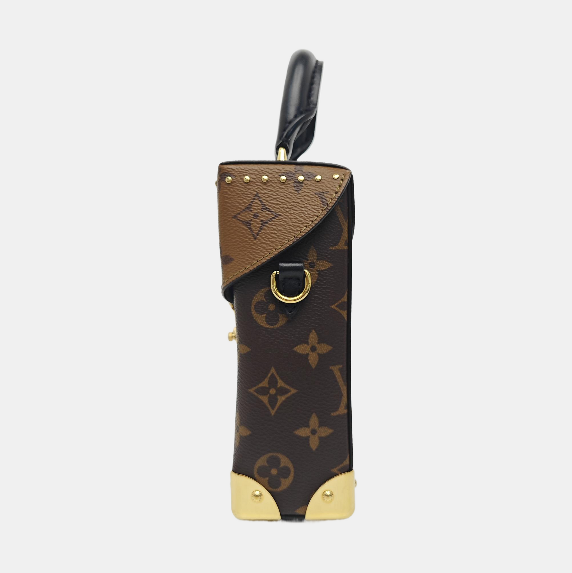 CAMERA BOX Monogram Coated Canvas Brown