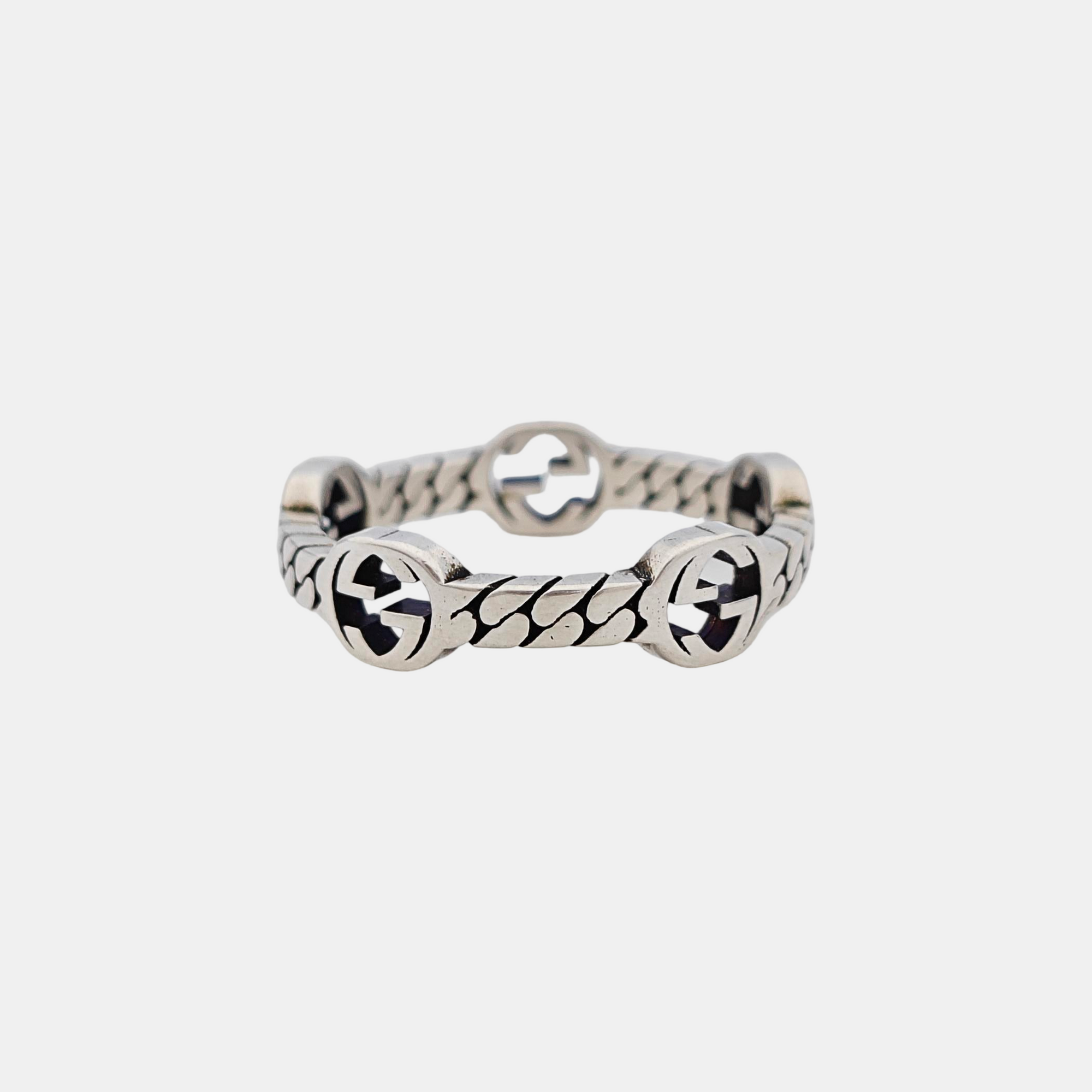Interlocking G 925 Sterling Silver Ring HK 22