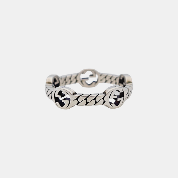 Interlocking G 925 Sterling Silver Ring HK 22