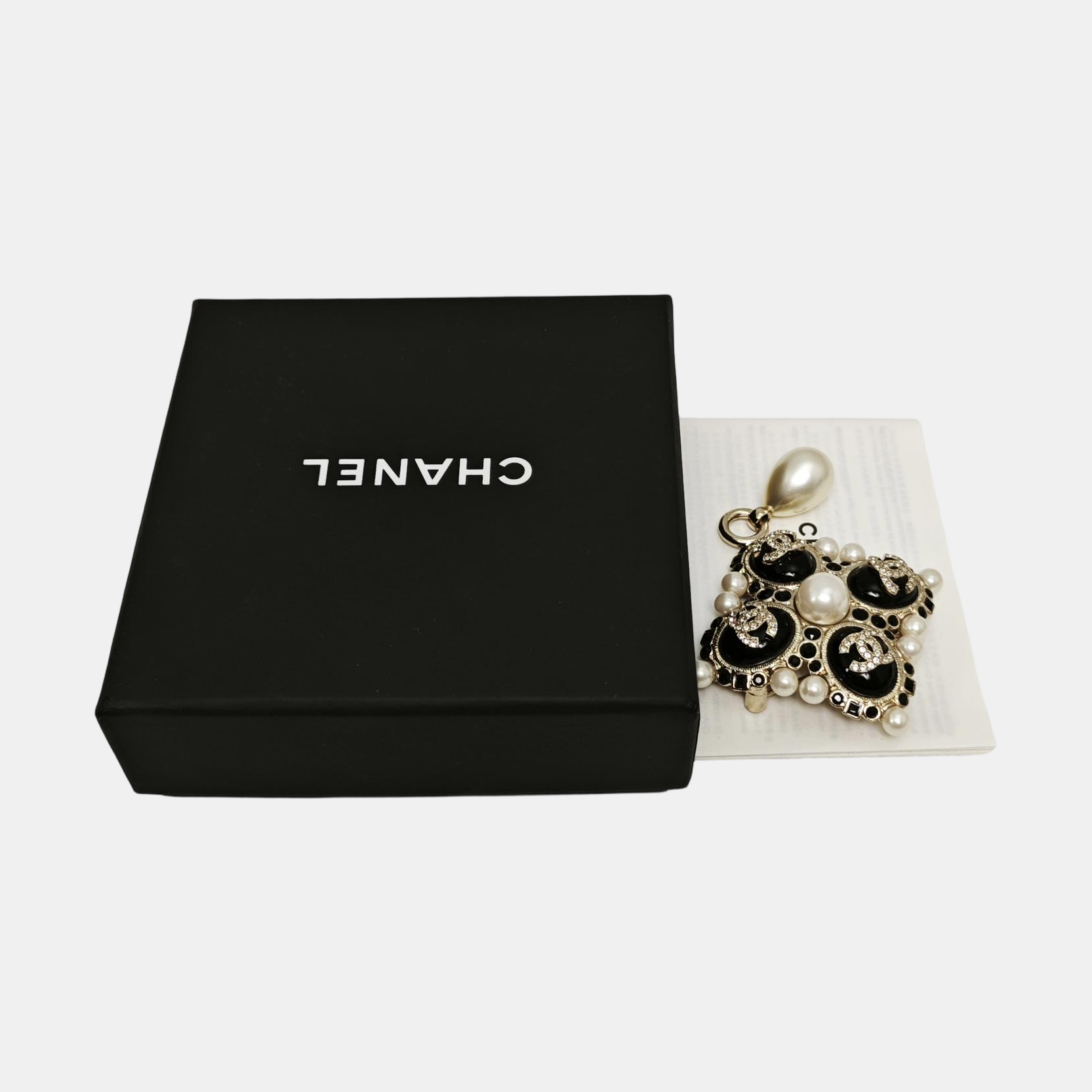 Metal Black Brooch