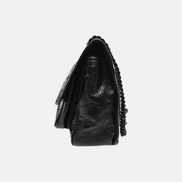 NIKI Medium Chevron Calfskin Black