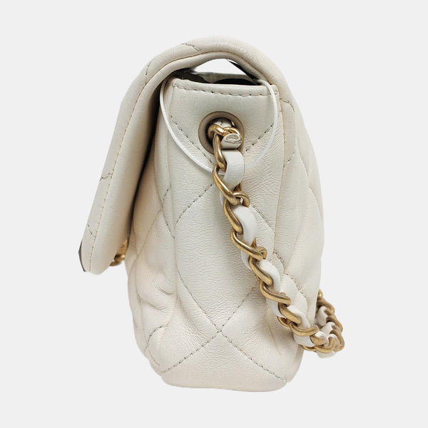 Quilted Lambskin White