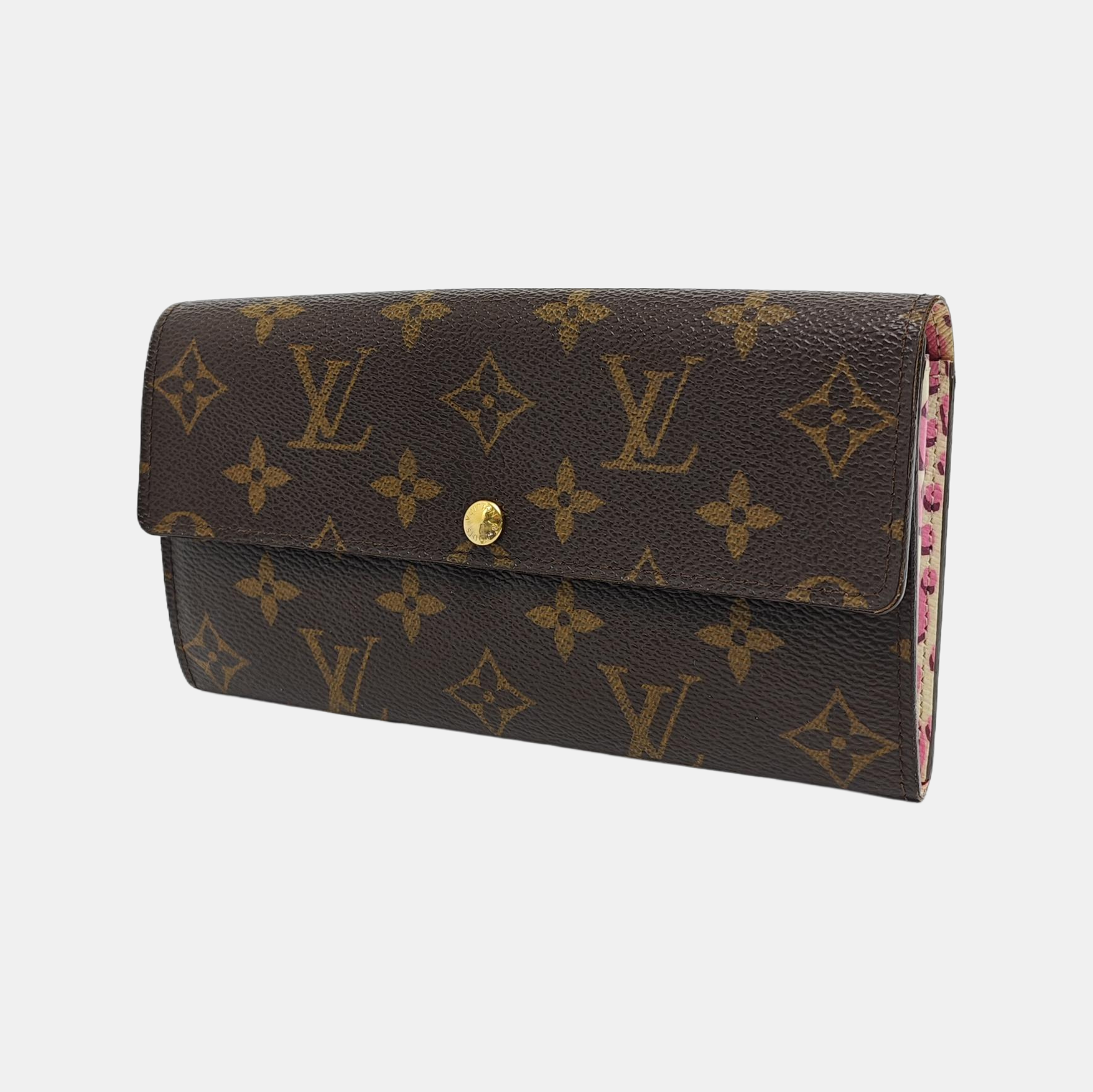 PORTE MONNAIE Monogram Coated Canvas Brown Wallet