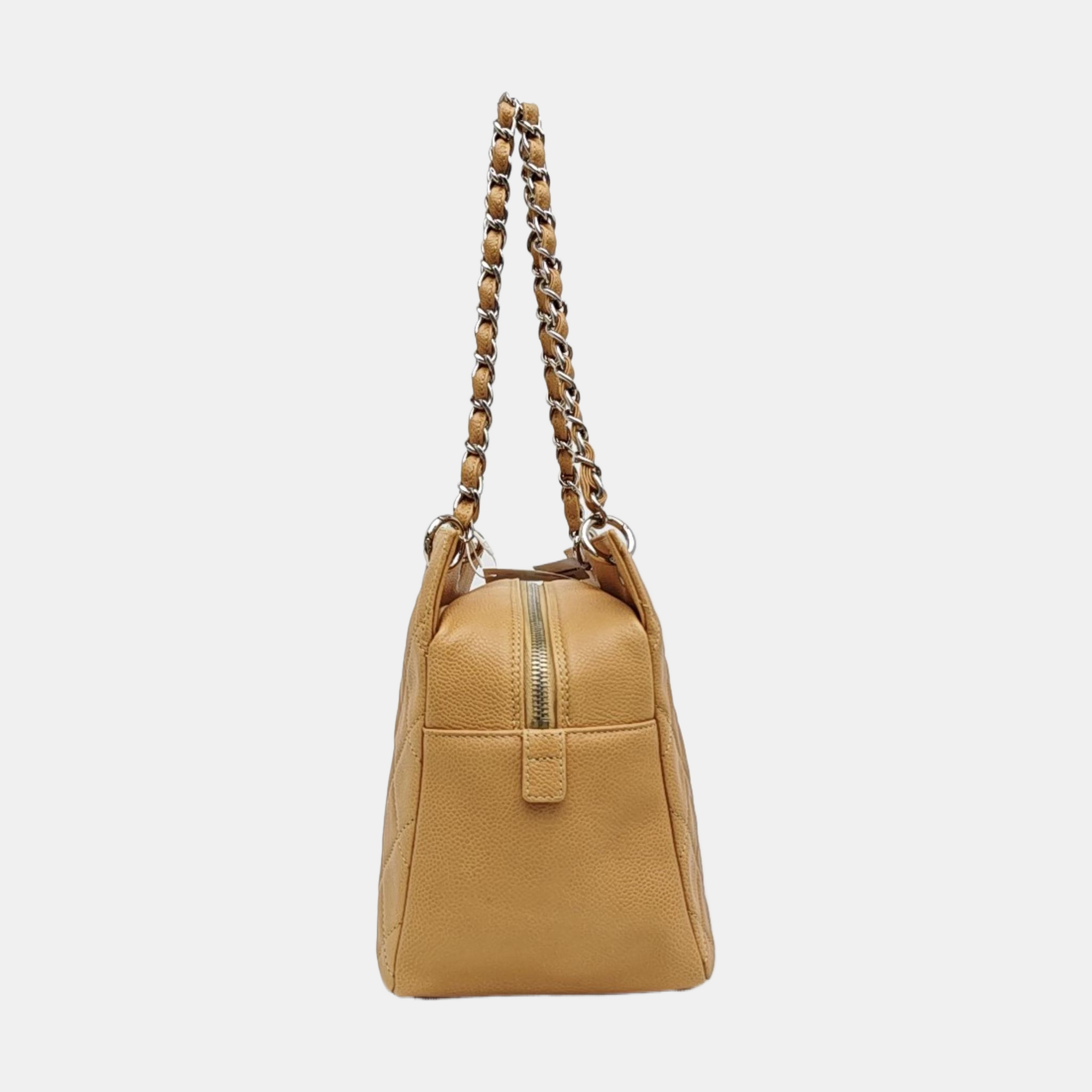 CHANEL PETITE Quilted Grained Calfskin Brown