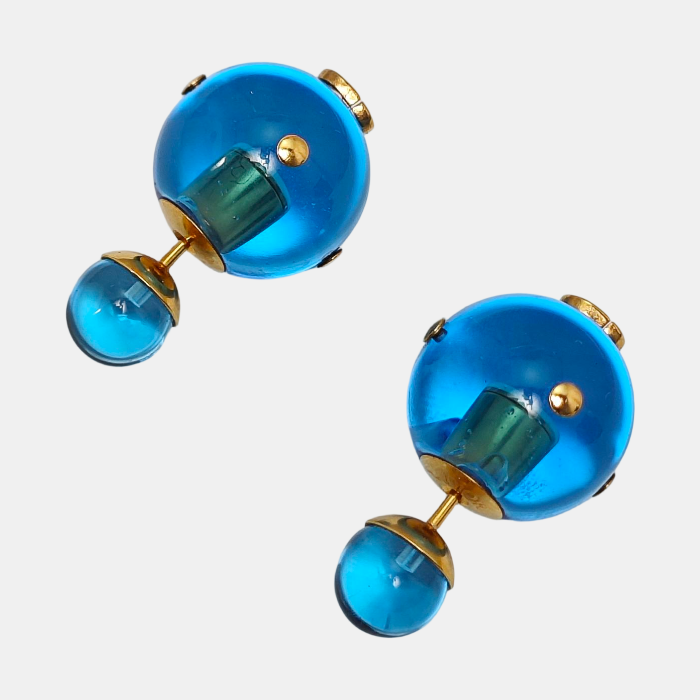 Dior Tribales Metal Blue Stud Earrings