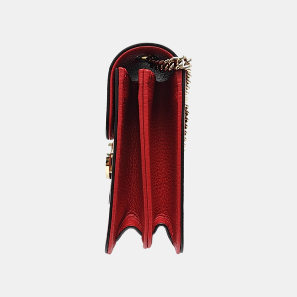 Interlocking G Small Calfskin Red