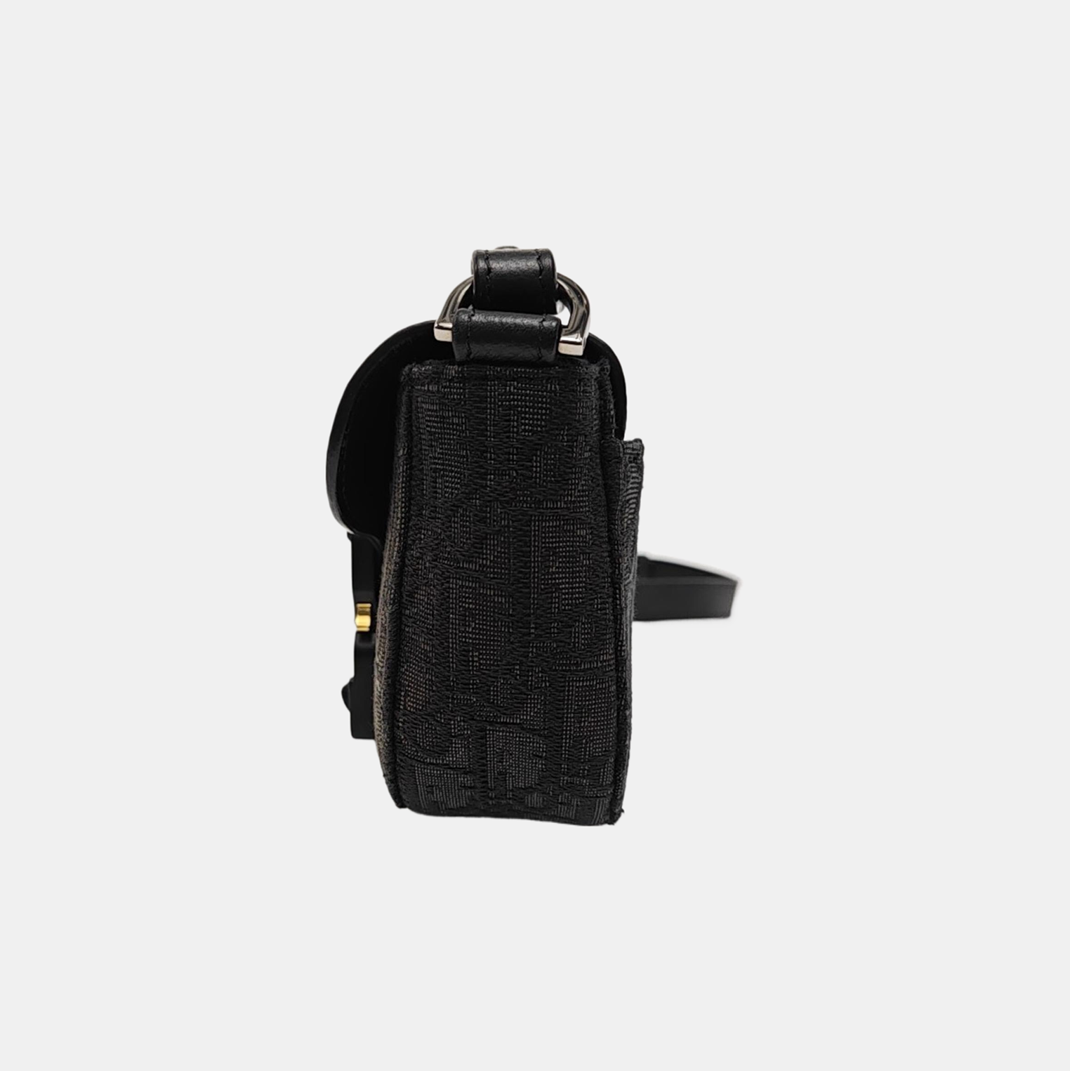 Saddle Mini Oblique Calfskin Black