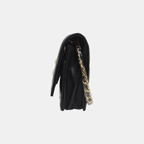 WOC Mini Quilted Lambskin Black