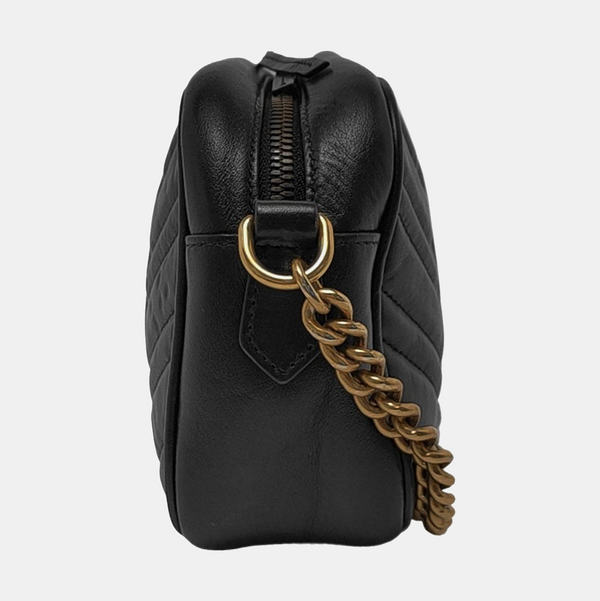 GG Marmont Small Quilted Calfskin Black