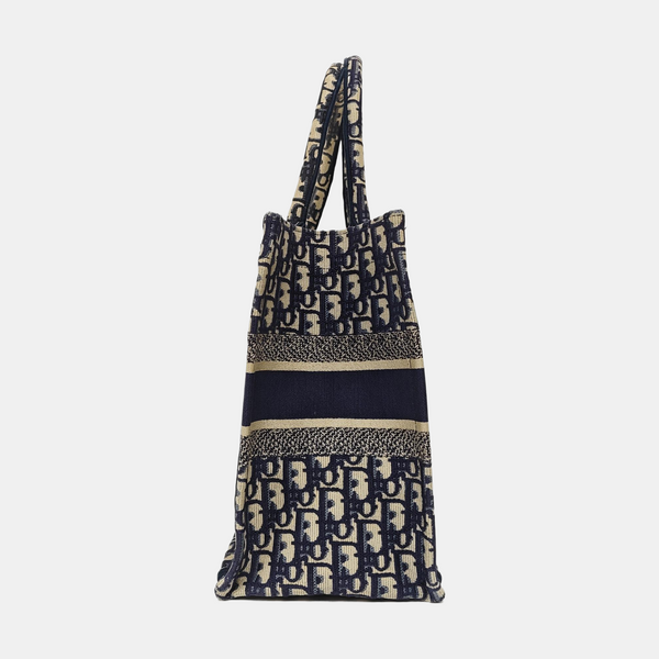 Book Tote Medium Oblique Canvas Blue