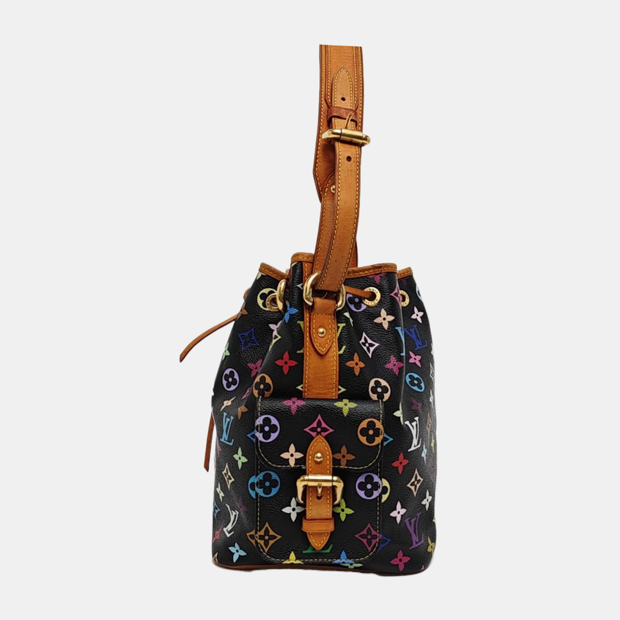 LV × TM NÉONOÉ MM Monogram Coated Canvas Black