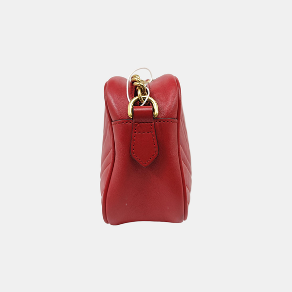 GG Marmont Small Quilted Calfskin Red