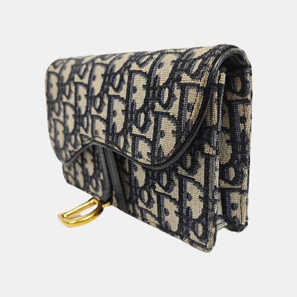 Saddle Mini Oblique Canvas Blue
