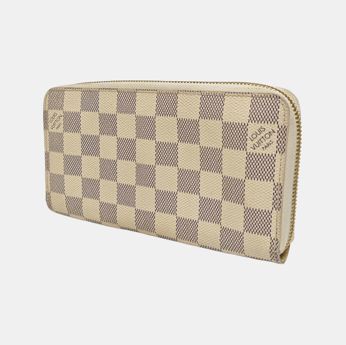 ZIPPY Damier Azur Coated Canvas White Wallet