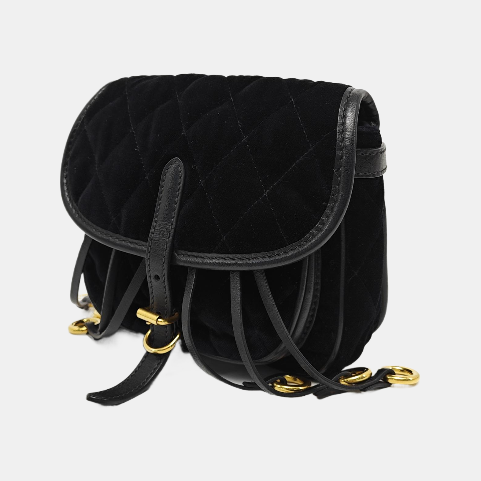 Belt Bag Quilted Velvet Black