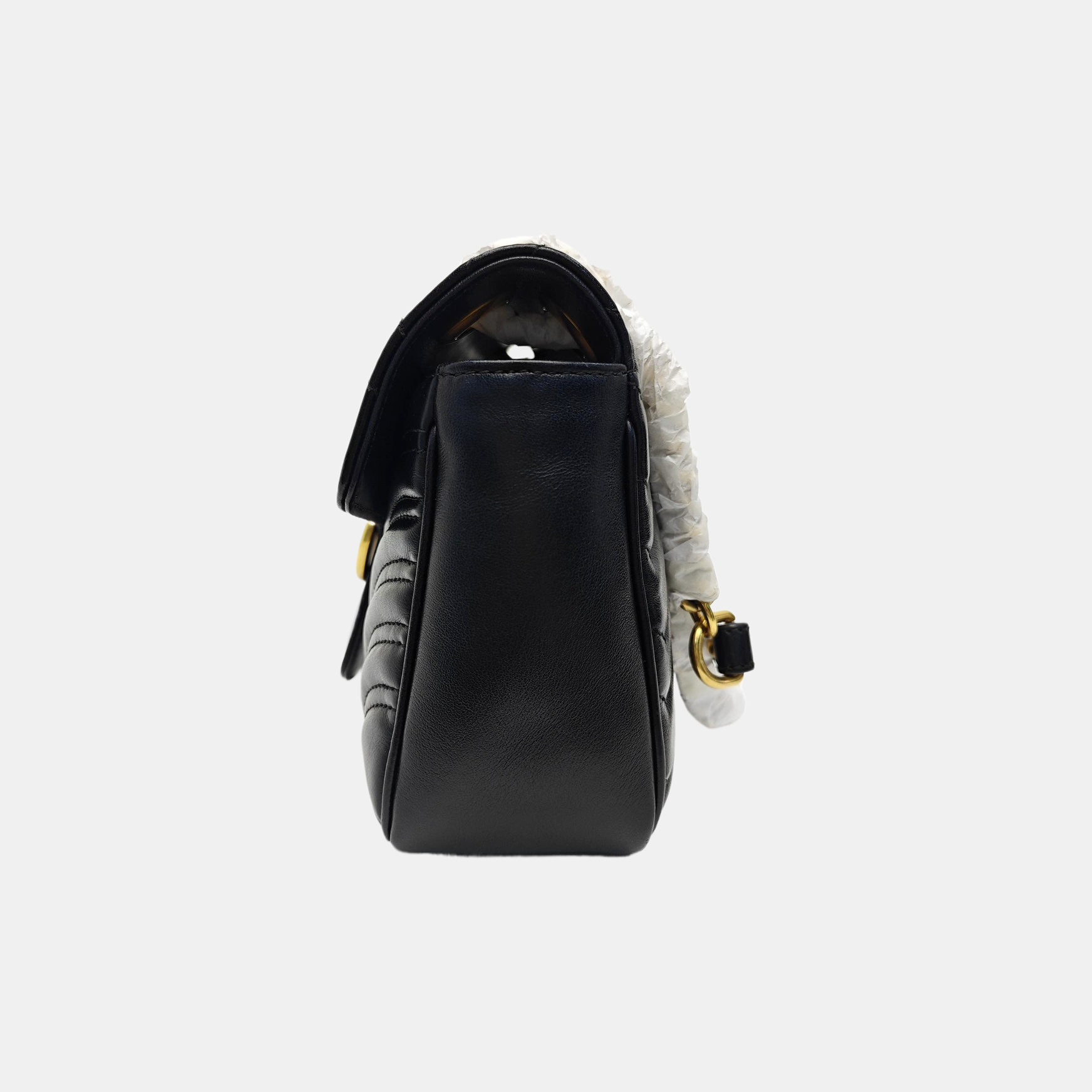 GG Marmont Medium Quilted Calfskin Black