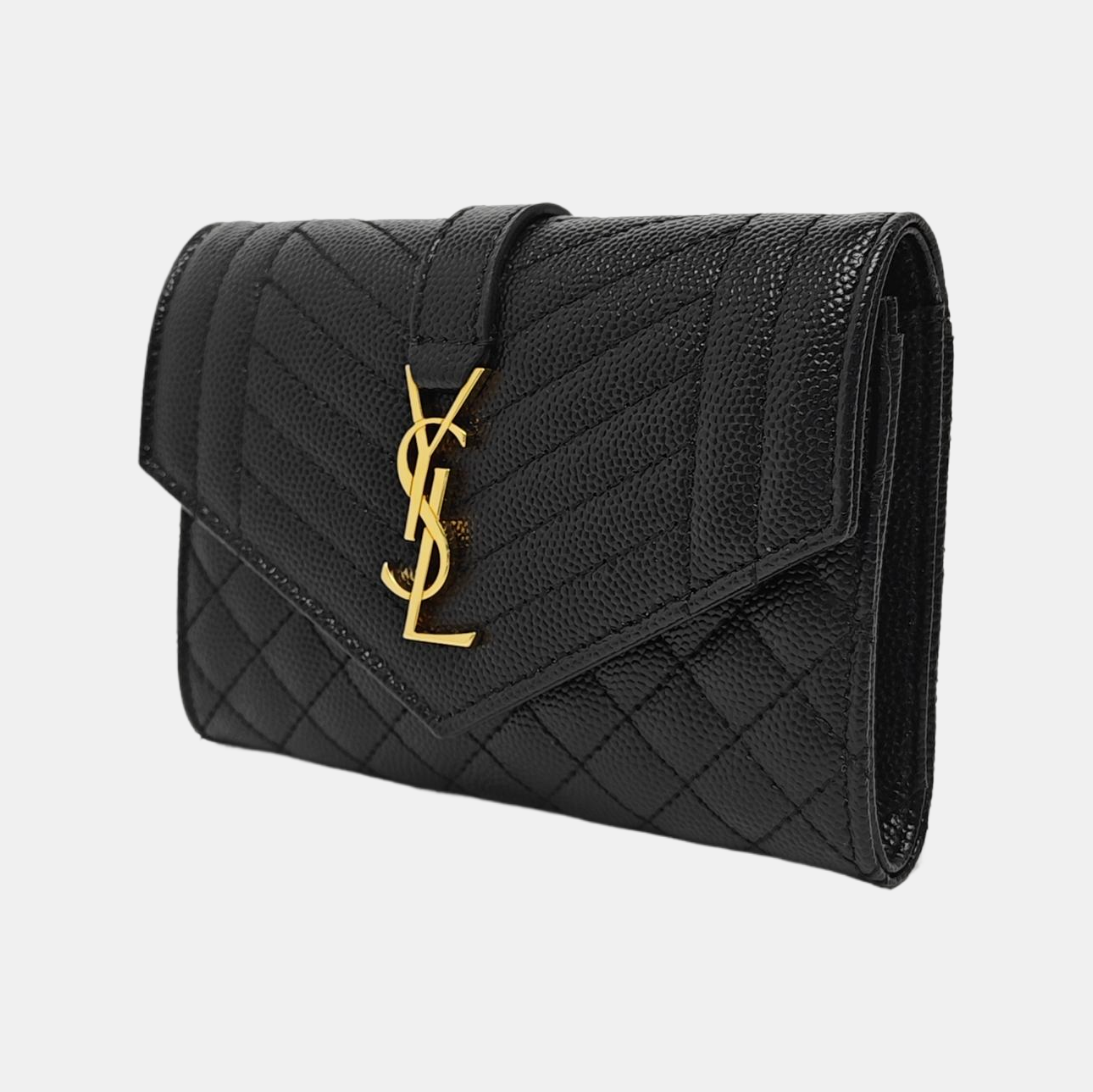 ENVELOPE Small Quilted Calfskin Black Wallet