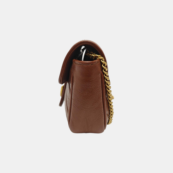 GG Marmont Mini Quilted Calfskin Brown
