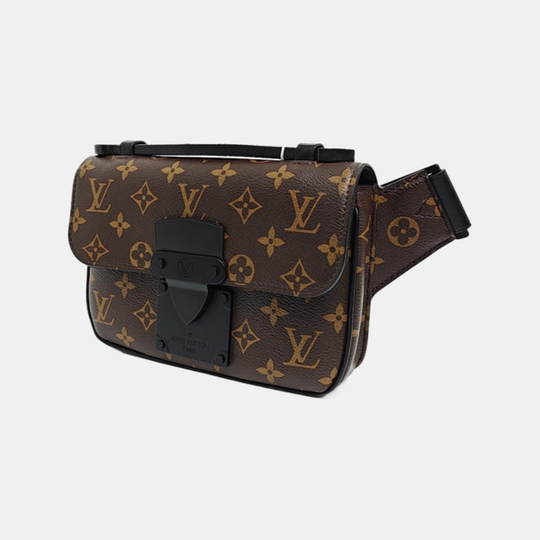 S LOCK Monogram Coated Canvas Brown