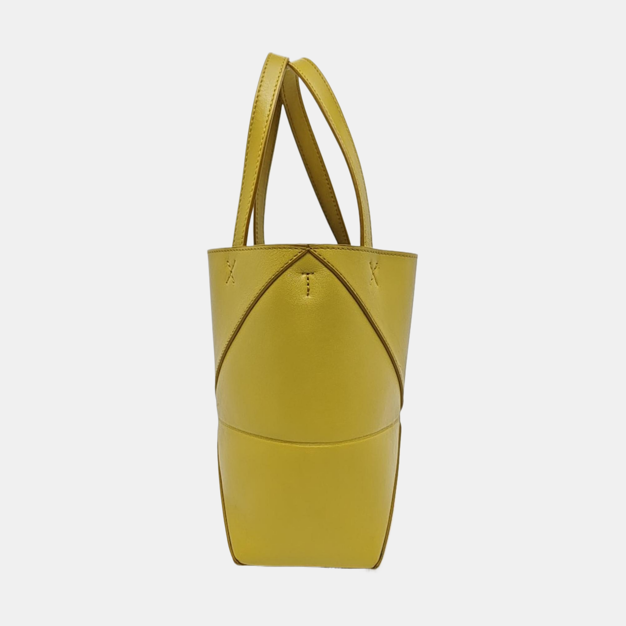 Puzzle Fold Mini Quilted Calfskin Yellow