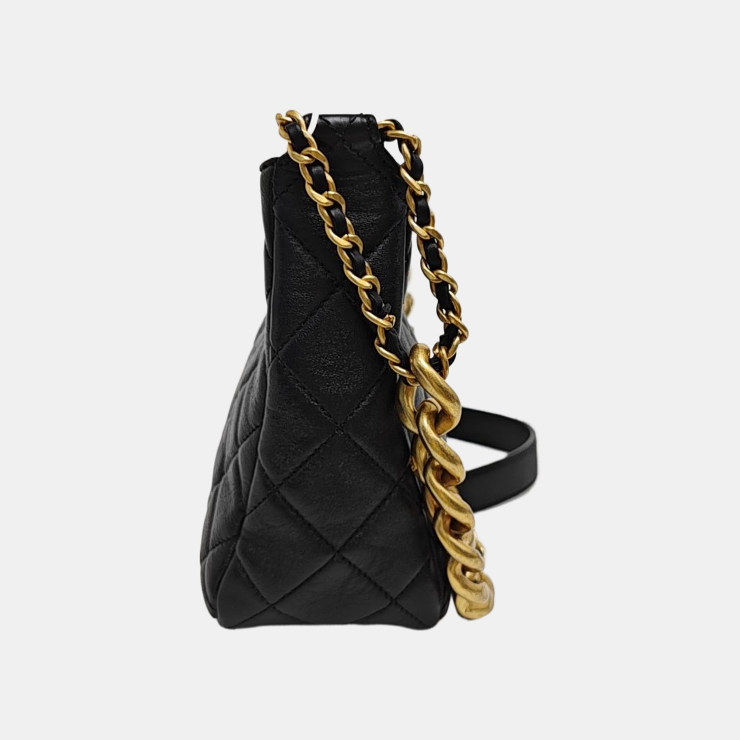 Quilted Lambskin Shoulder Bag Black