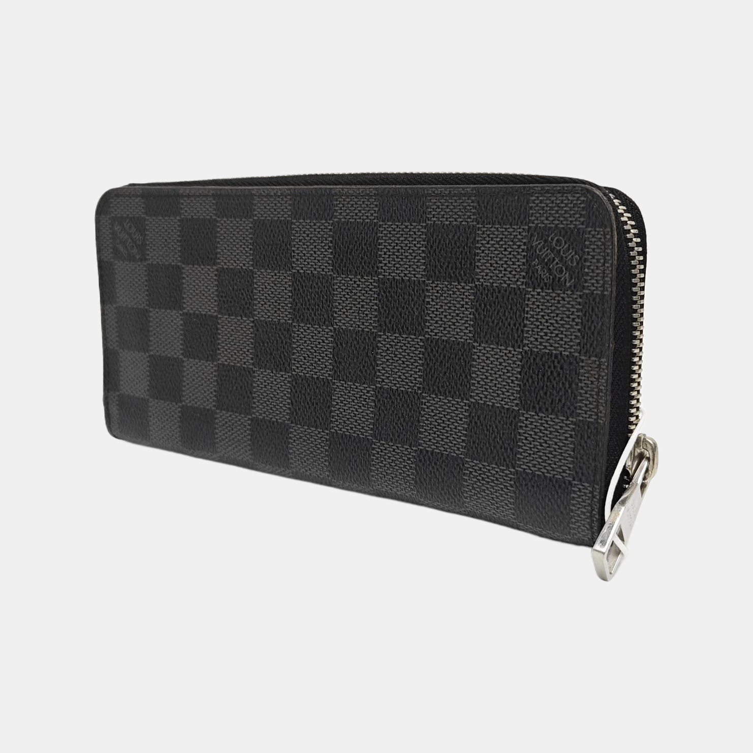 ZIPPY Damier Graphite Coated Canvas Gray Wallet