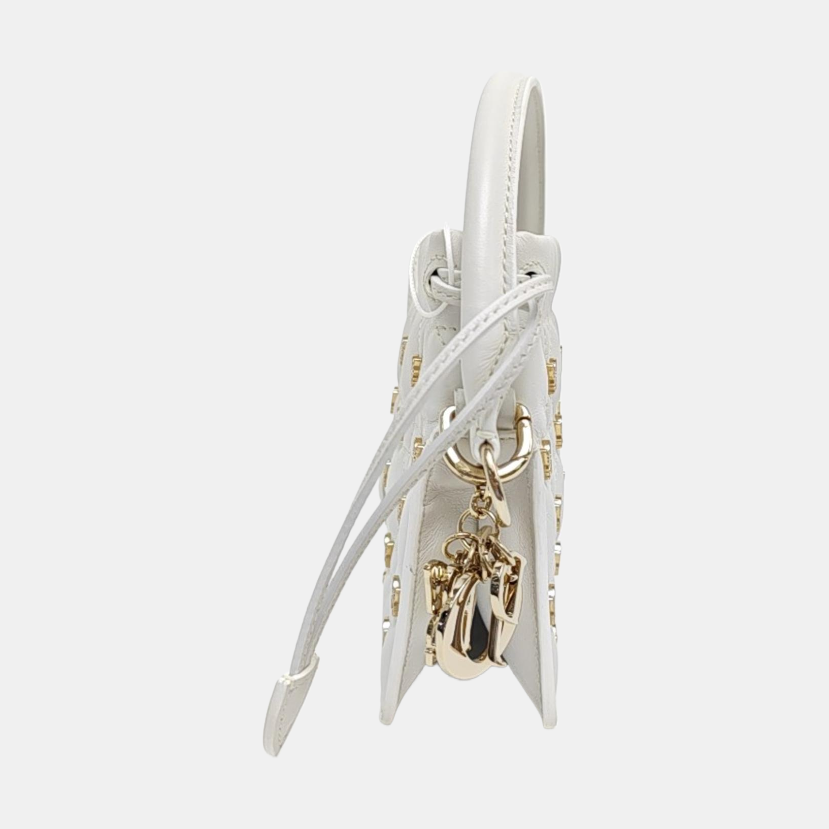 Lady Dior Milly Mini Cannage Lambskin White