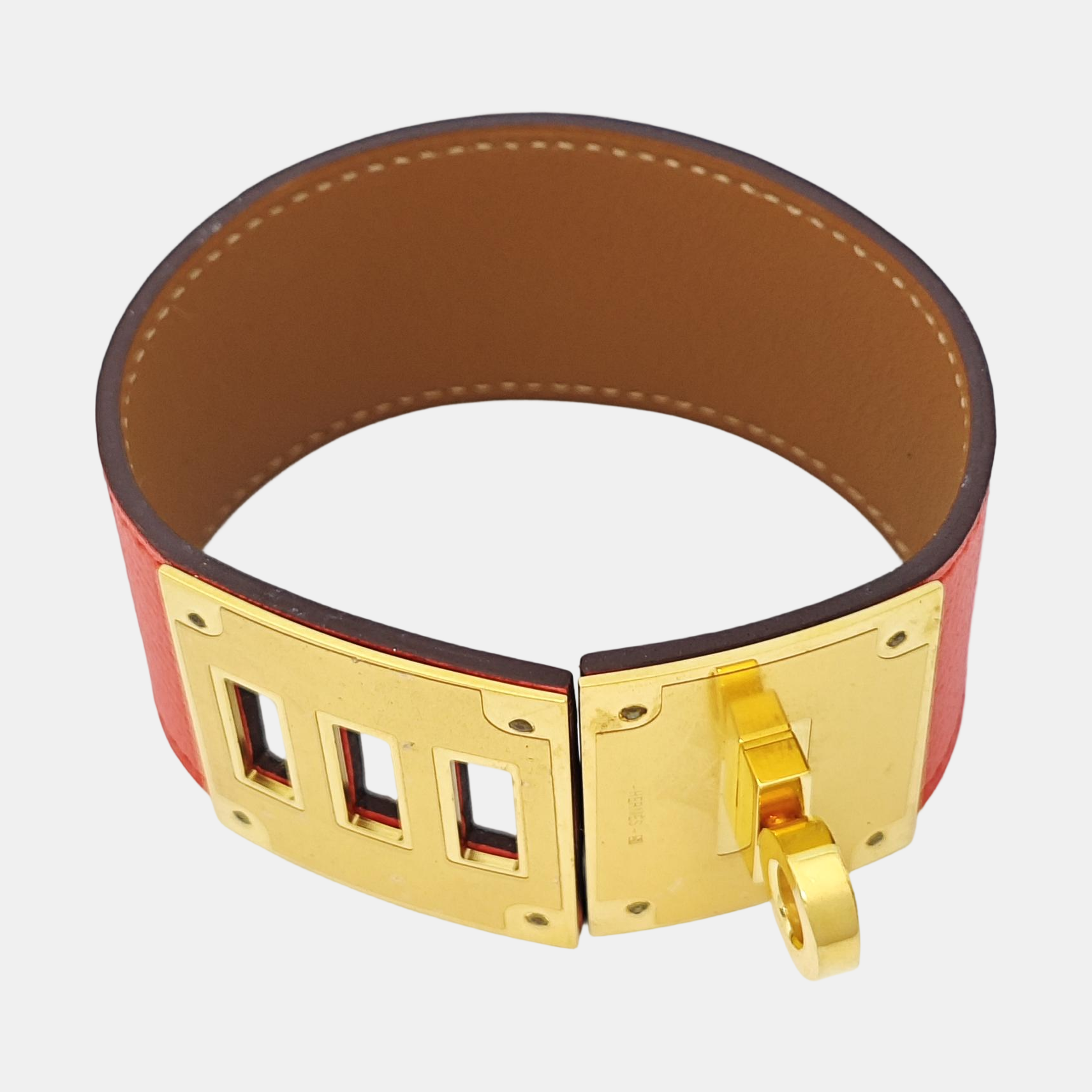 Kelly Dog Leather Red Bangle