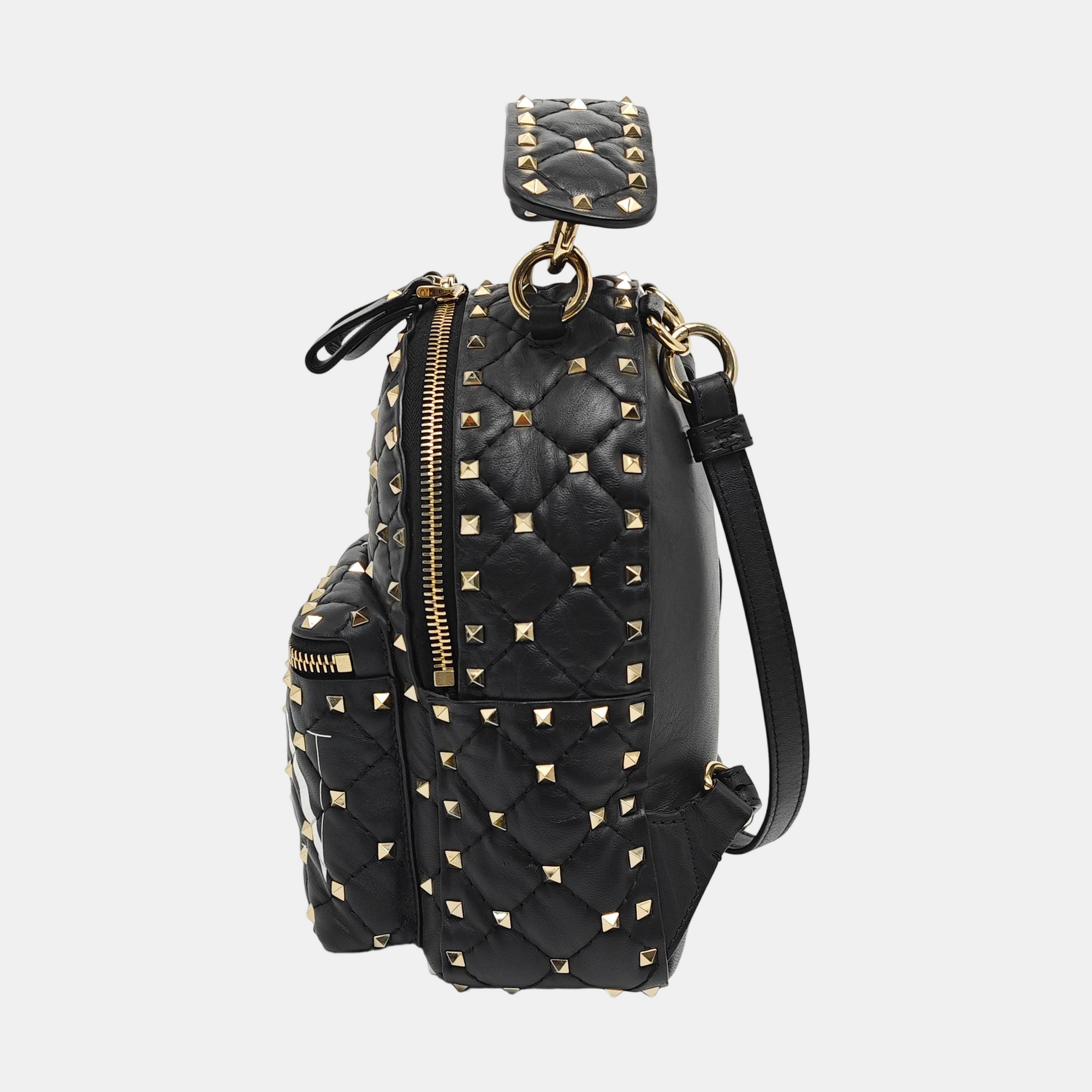 Spike Up Quilted Lambskin Black