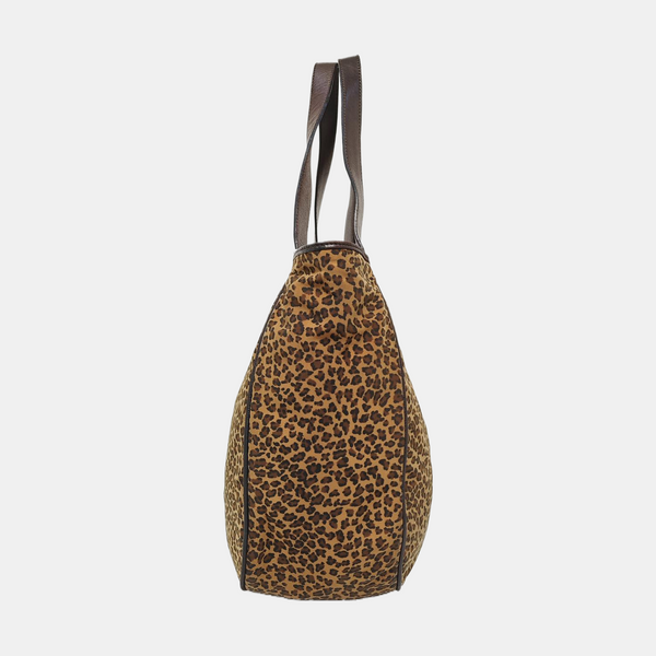 Fabric Top Handle Bag Brown