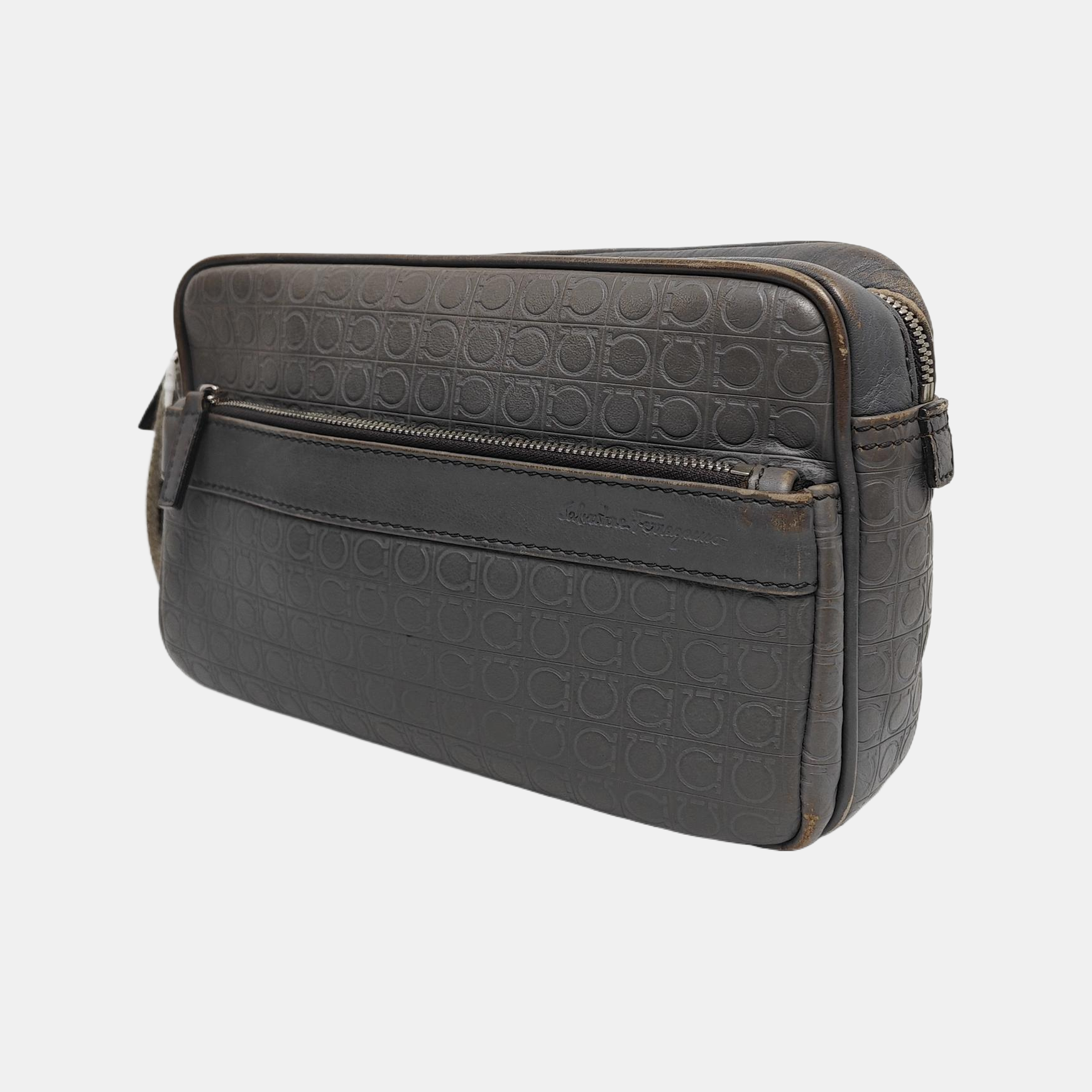 Calfskin Top Handle Bag Gray