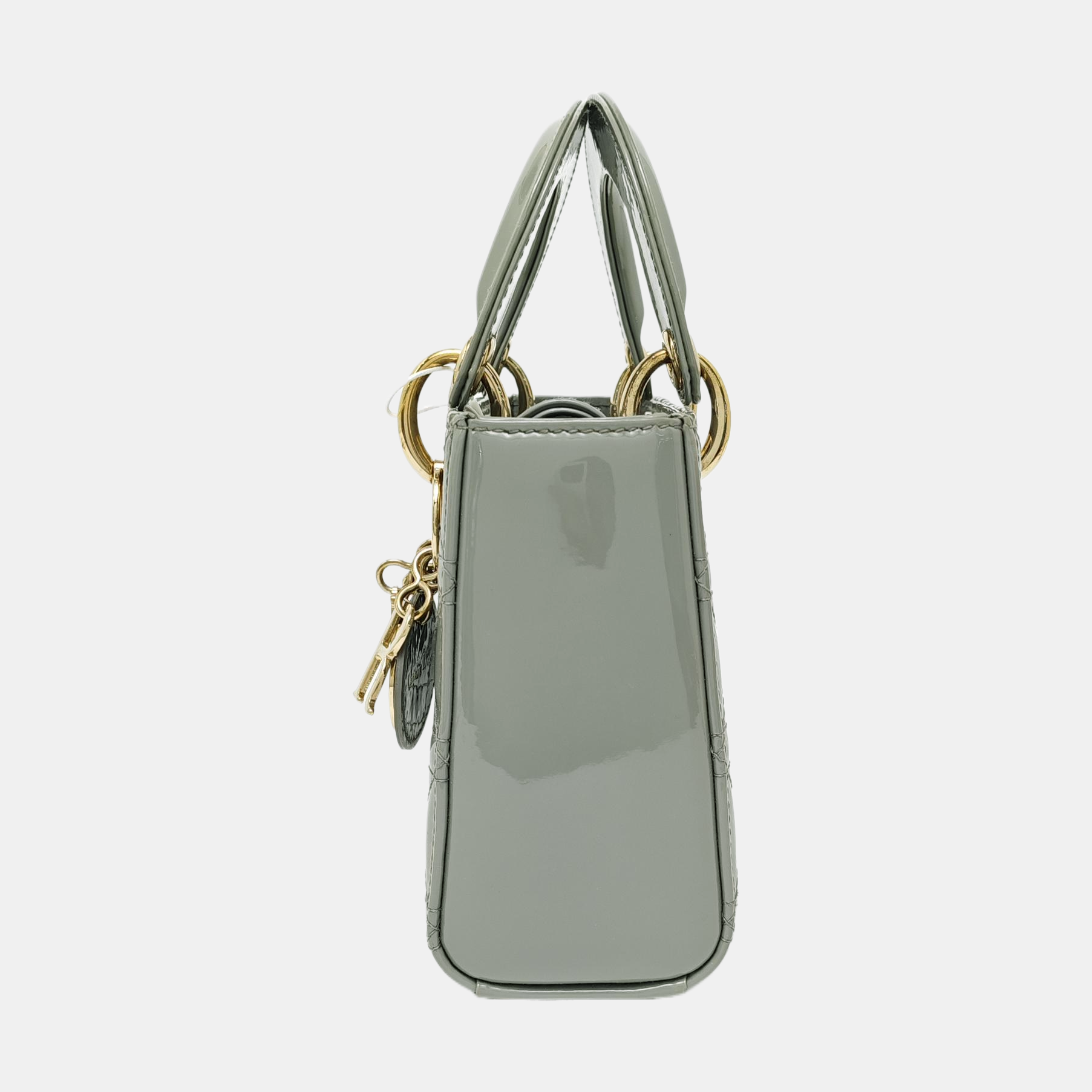 Lady Dior Mini Cannage Patent Leather Green