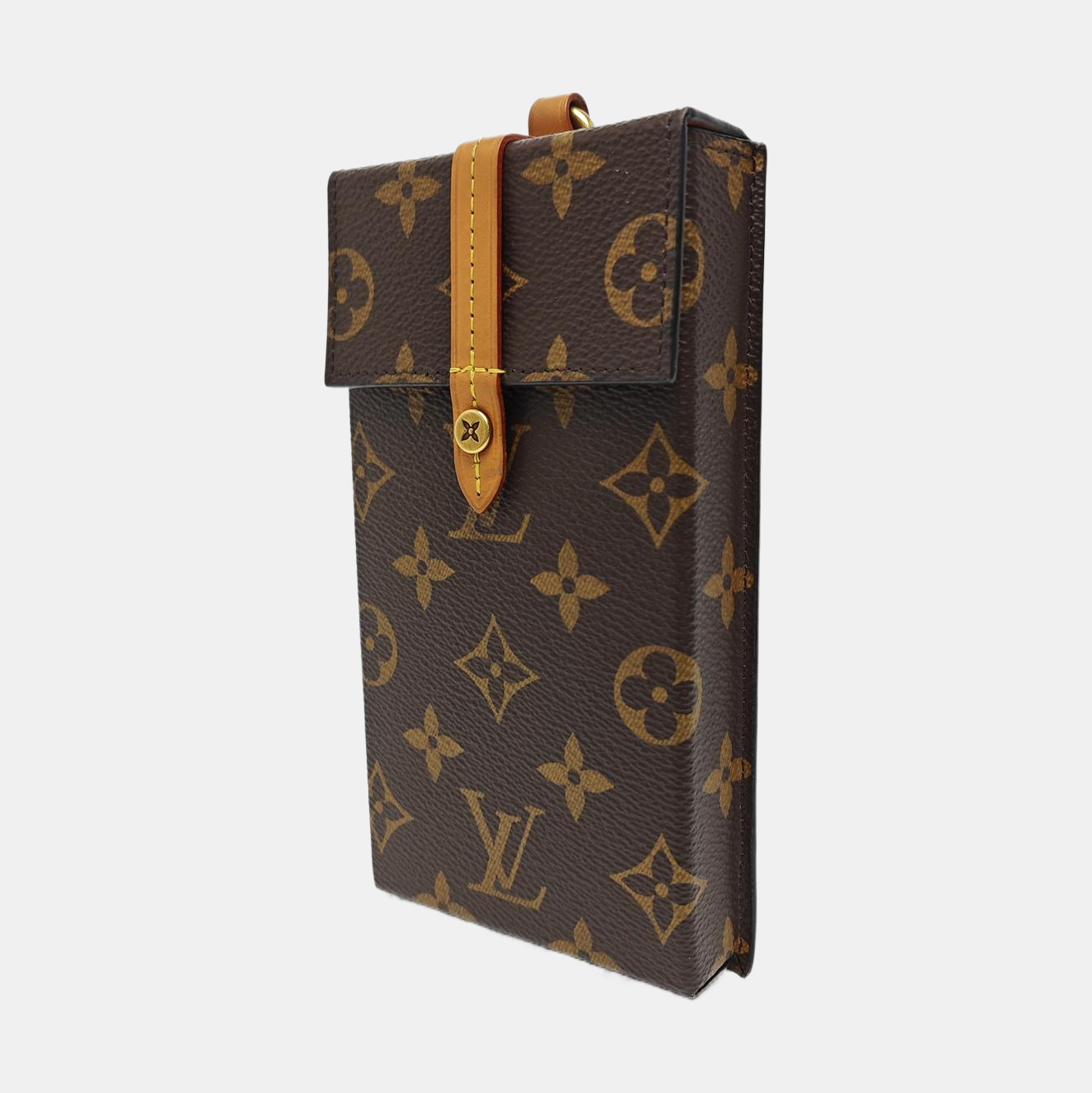 Monogram Coated Canvas Clutch Brown