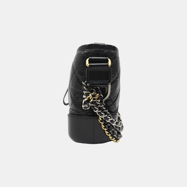GABRIELLE Small Quilted Calfskin Black