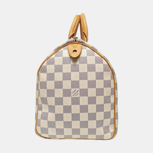 SPEEDY 30 Damier Azur Coated Canvas White