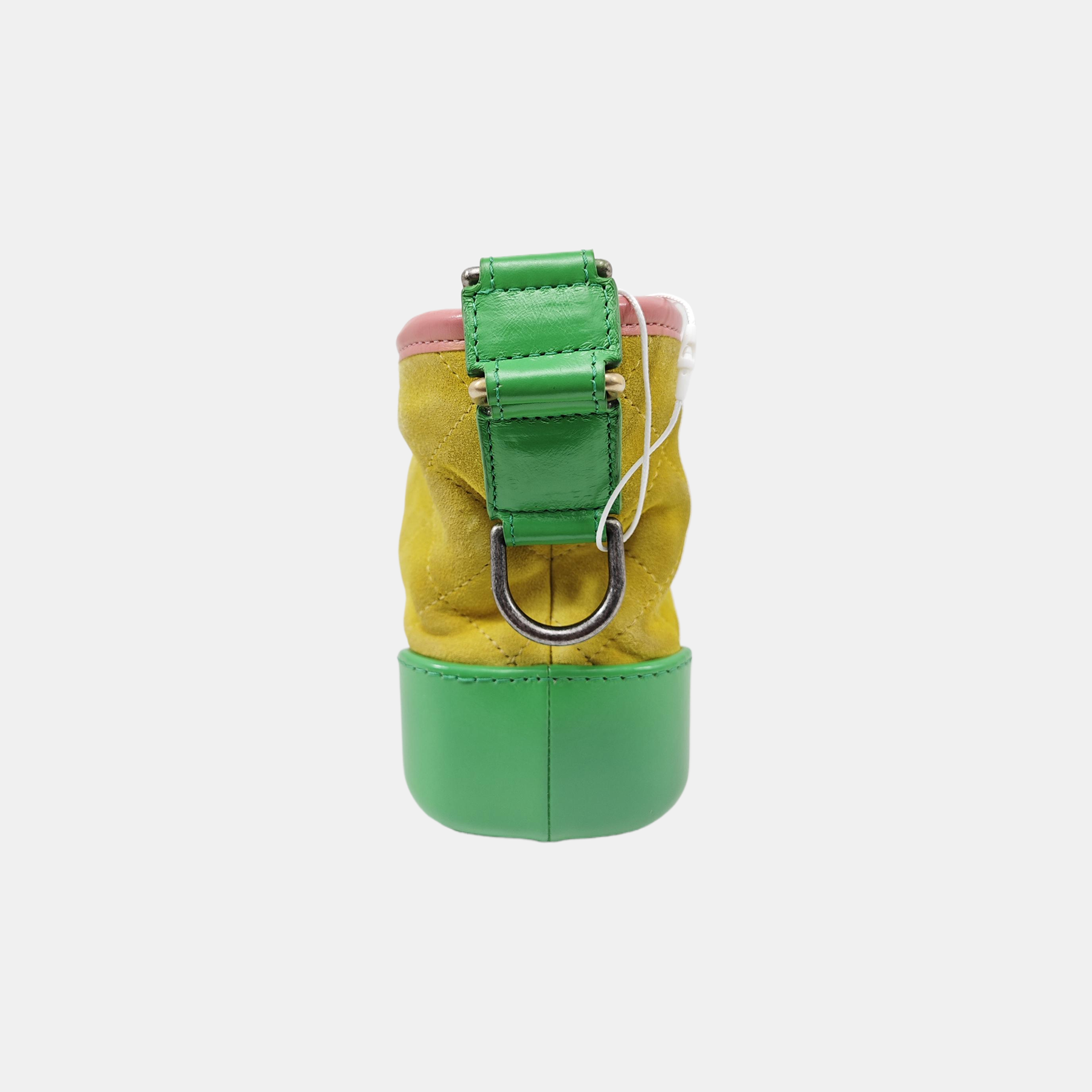 GABRIELLE Small Quilted Suede Yellow