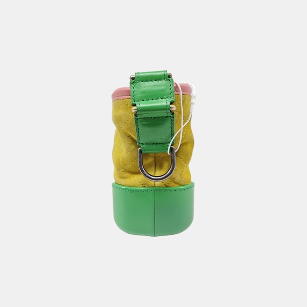 GABRIELLE Small Quilted Suede Yellow