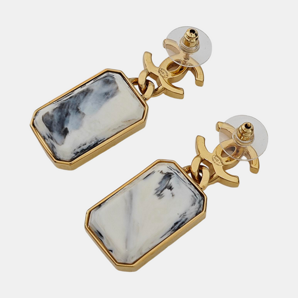 Metal White Stud Earrings