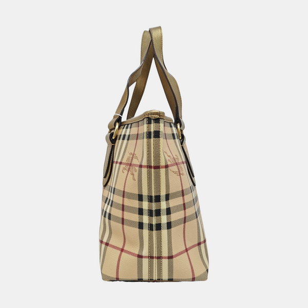 Coated Canvas Tote Bag Beige