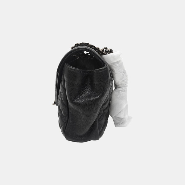 Chevron Lambskin Shoulder Bag Black