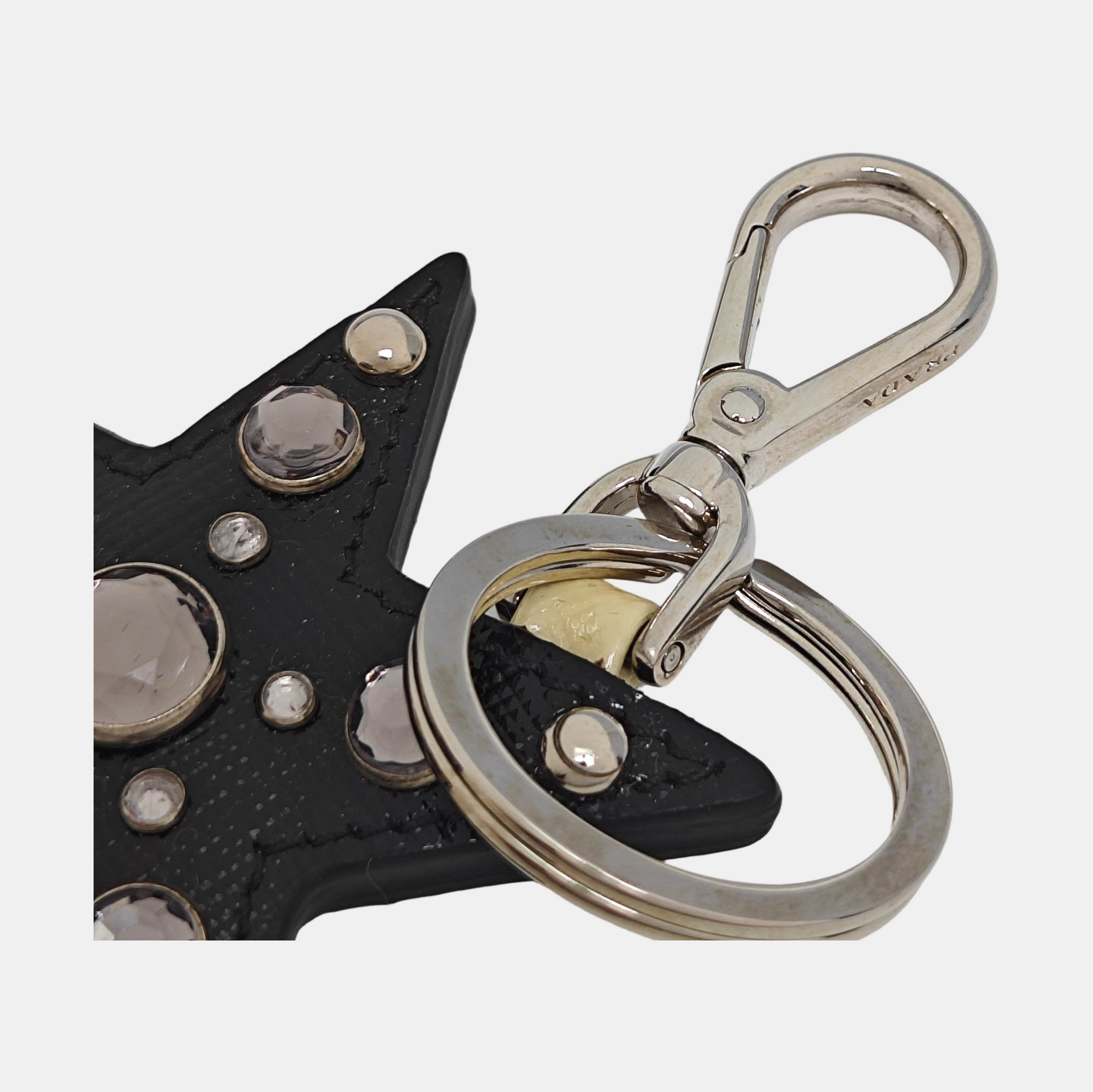 Leather Bag Charm Black