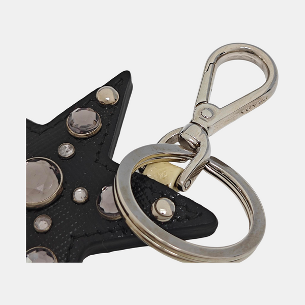 Leather Bag Charm Black