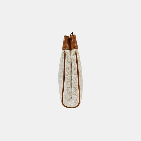 Quilted Coated Canvas Shoulder Bag White