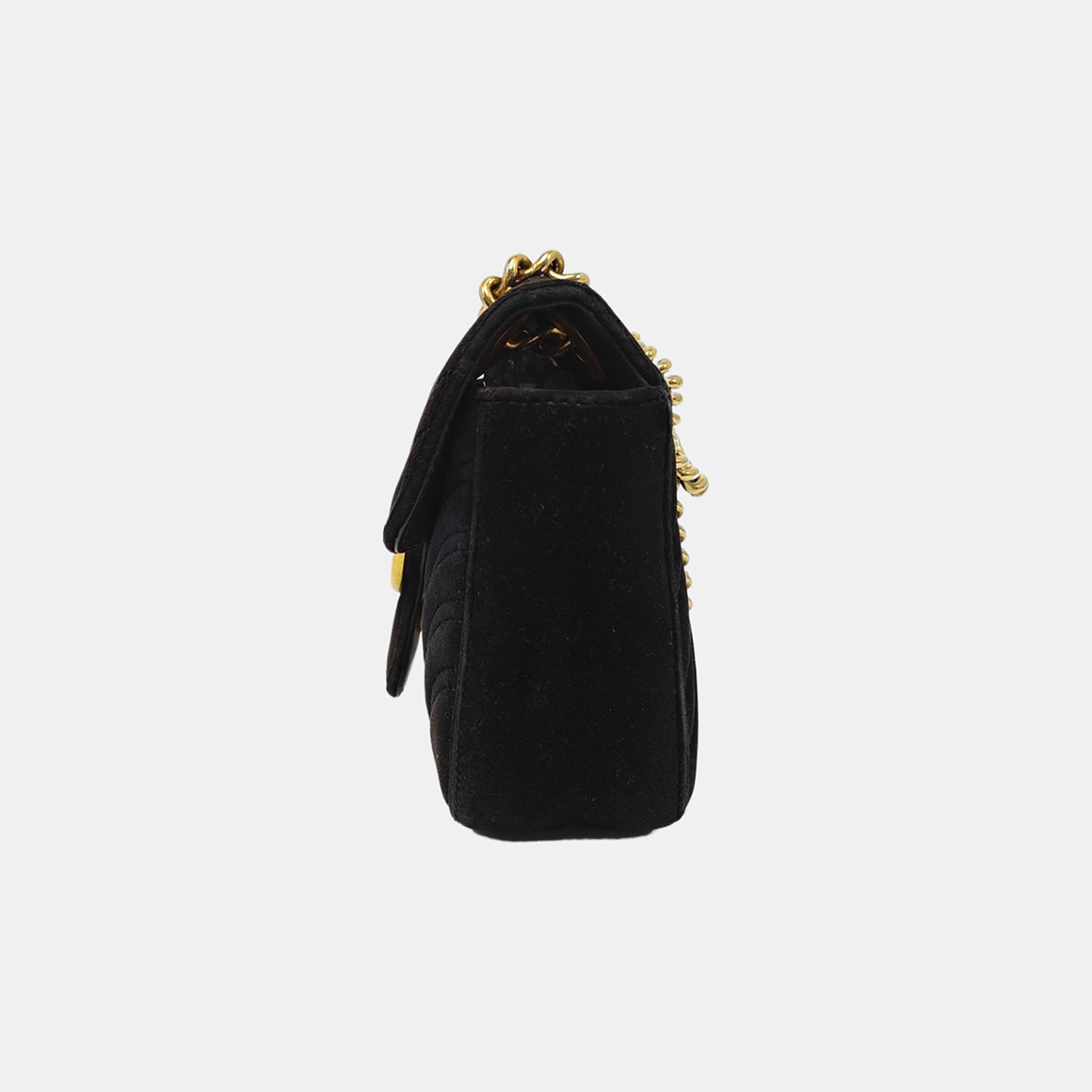 GG Marmont Small Quilted Velvet Black