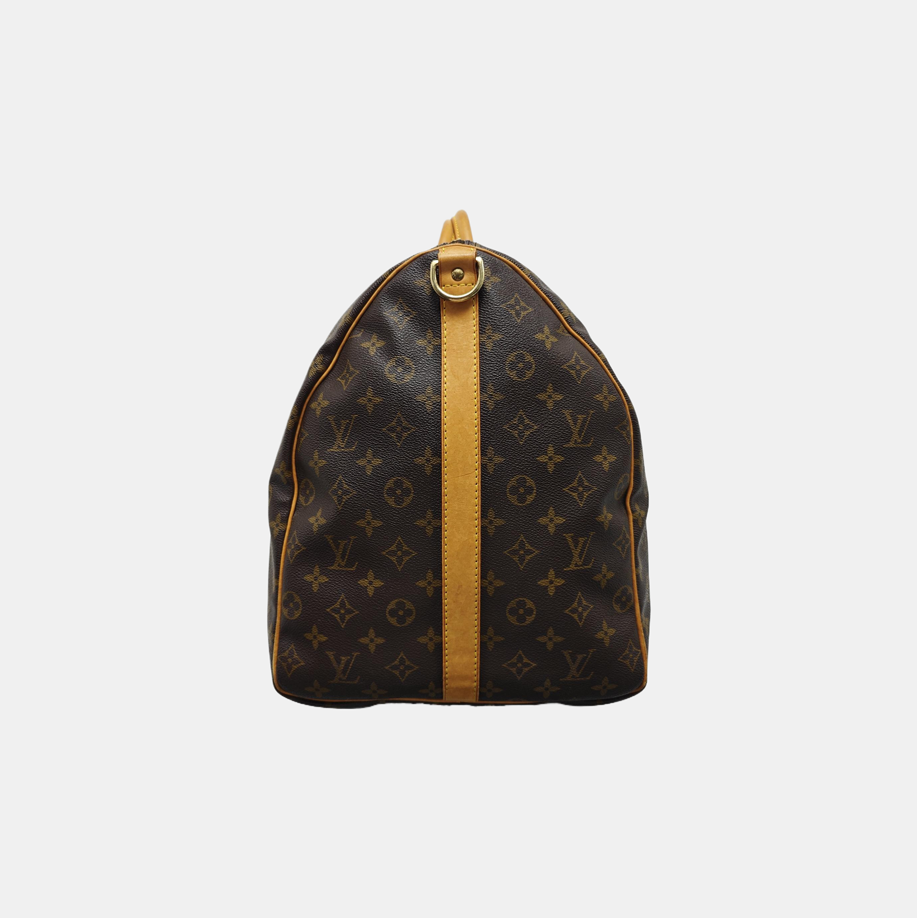 KEEPALL 60 Monogram Coated Canvas Brown