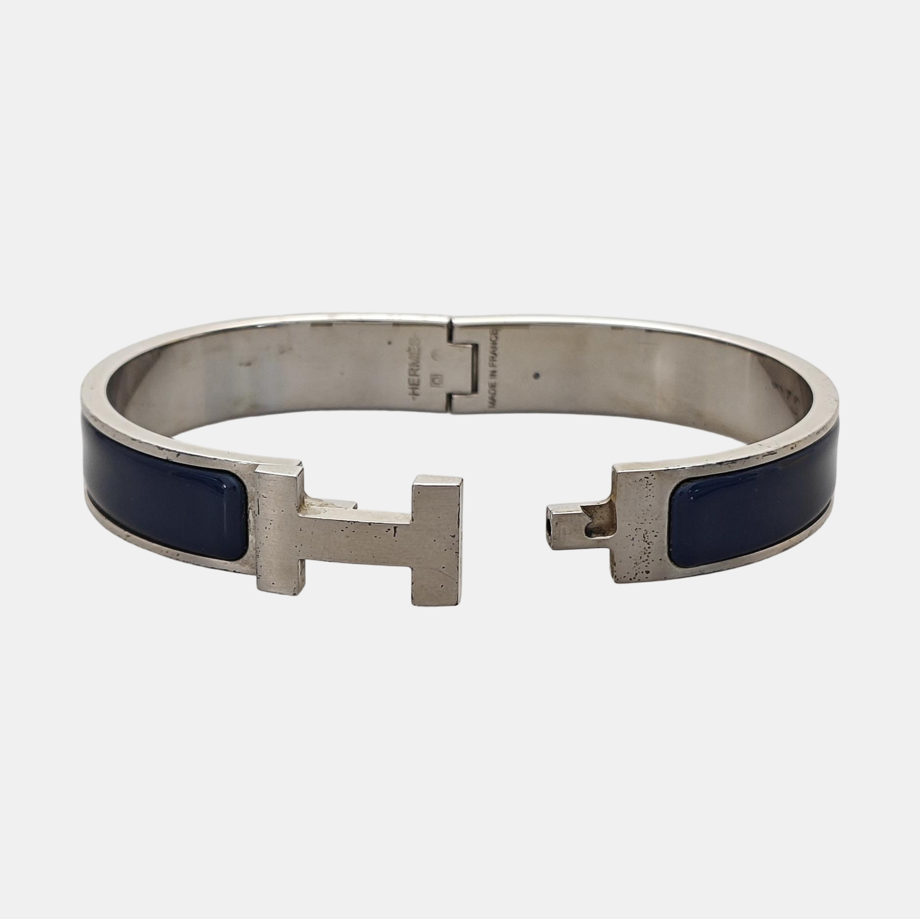 Clic H Metal Silver Bangle