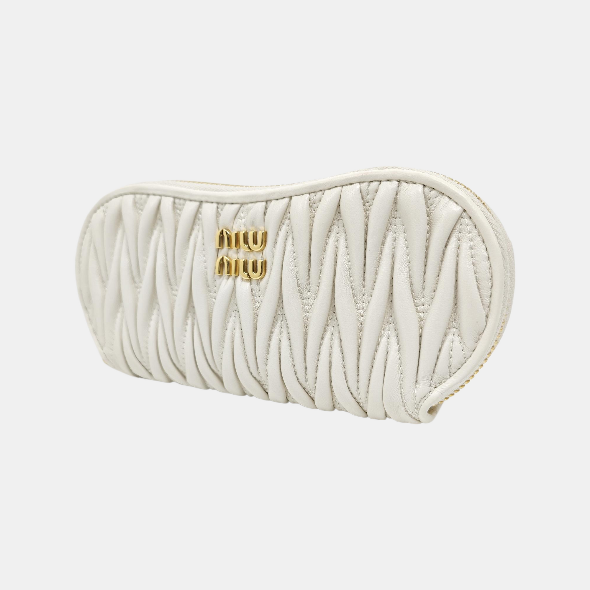 Quilted Lambskin Clutch White