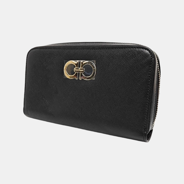 Gancini Calfskin Black Wallet