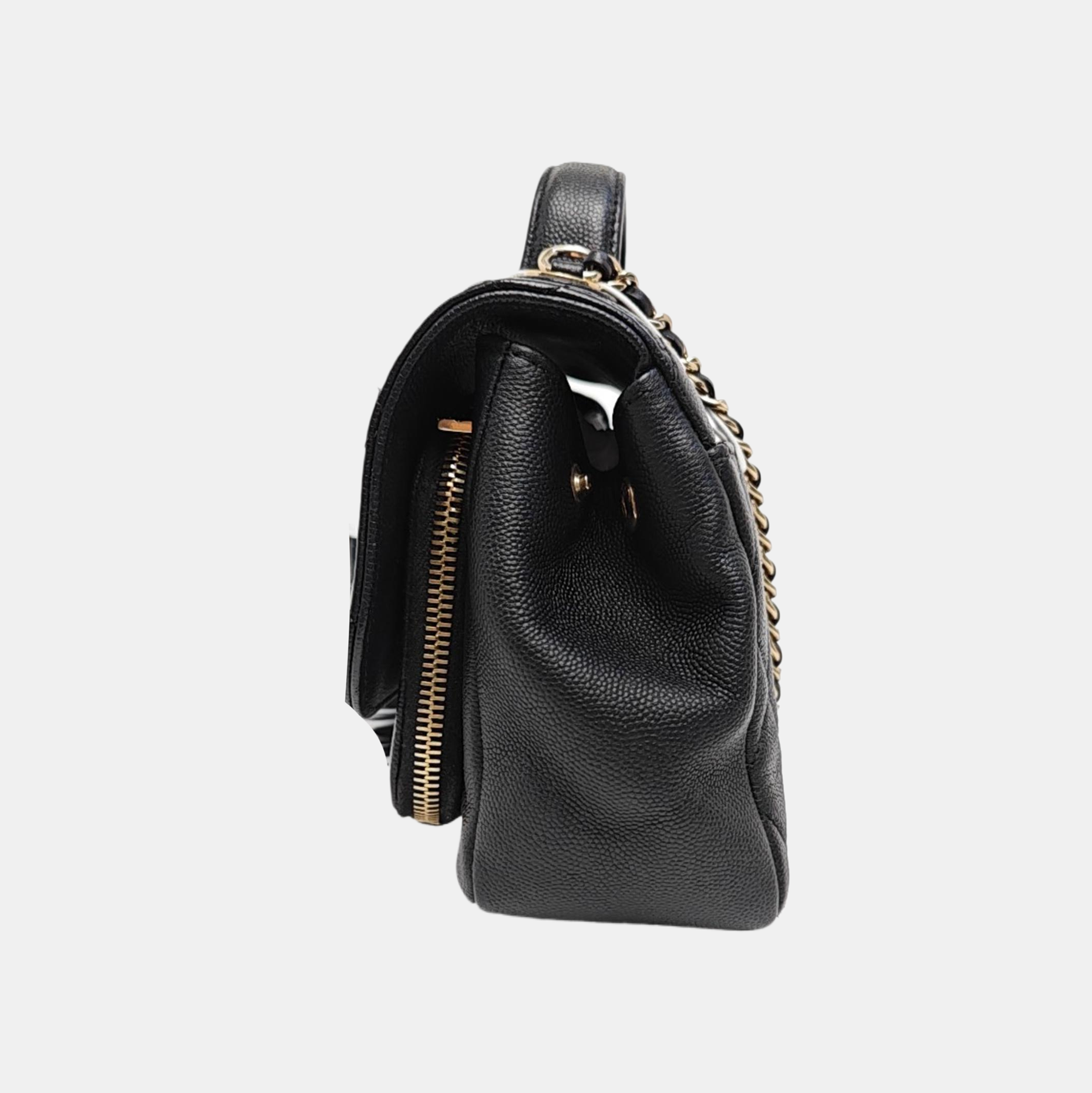 BUSINESS AFFINITY Small Quilted Grained Calfskin Black